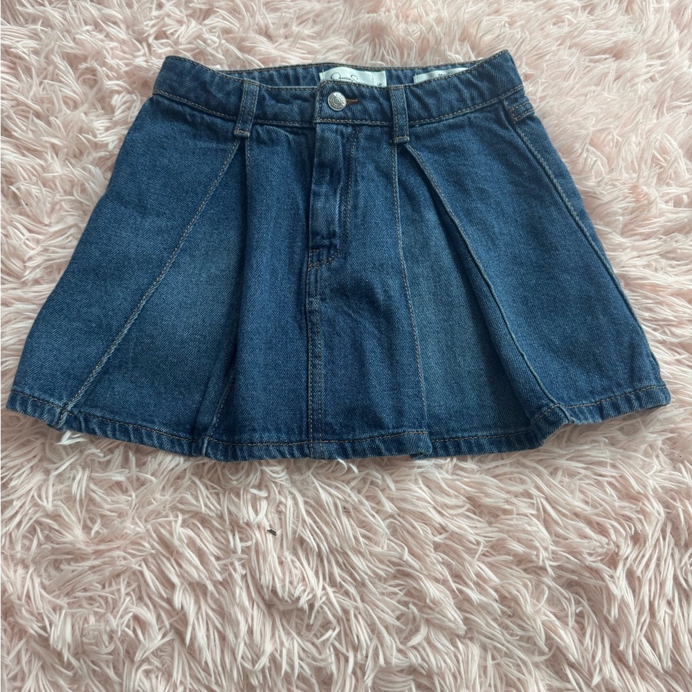 Jessica Simpson Blue Pleated Skater Mini Skirt